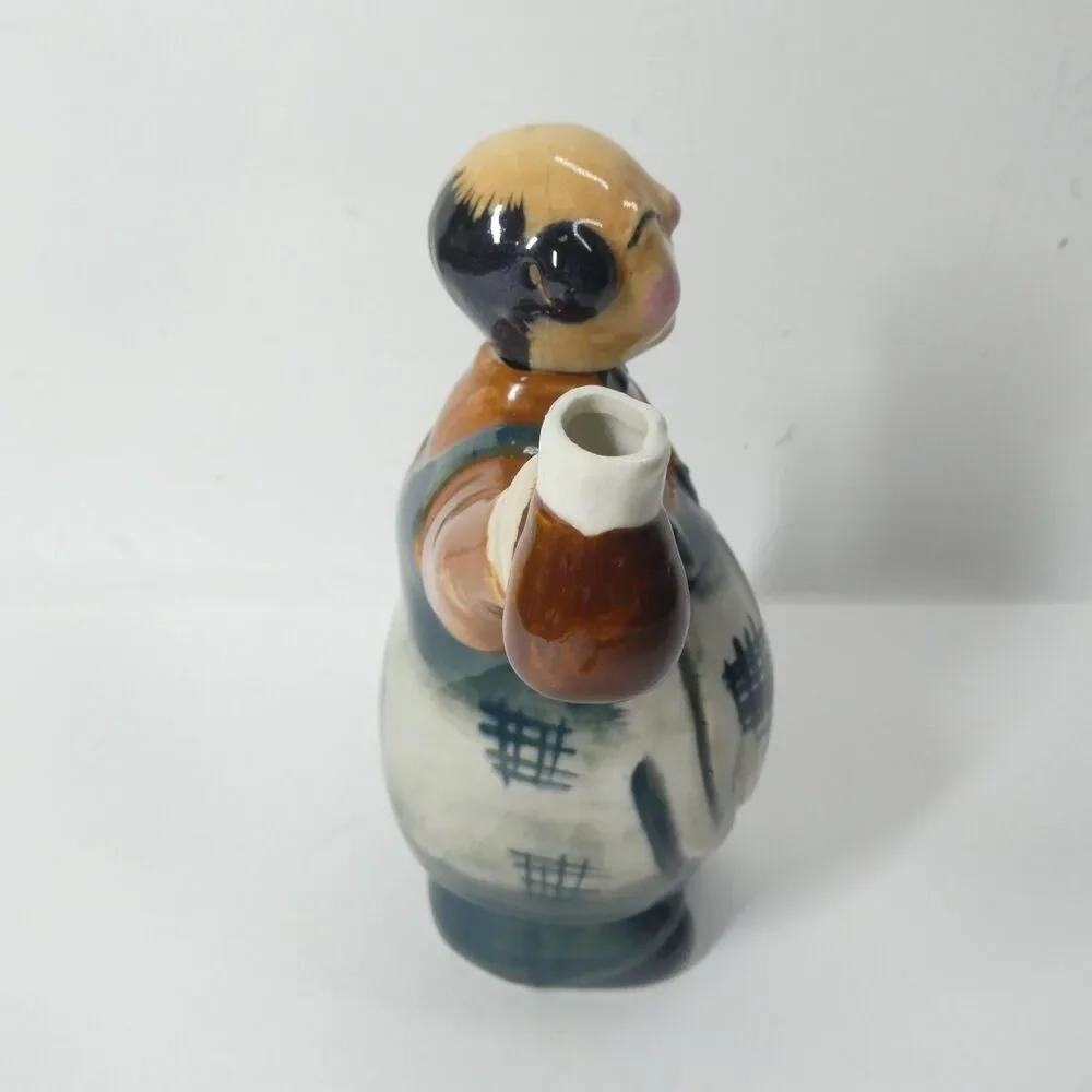 Figural Decanter Bottle Japan Vintage Waiter Bartender Novelty Caricature MCM